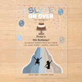 Indoor Slide Park Boys Playground Birthday Party Acryl Uitnodigingen (Voorkant)