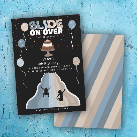 Indoor Slide Park Boys Playground Birthday Party Kaart