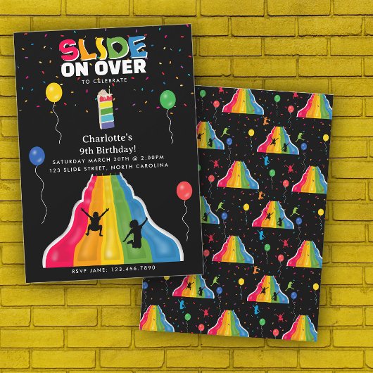 Indoor Slide Park Kids Playground Birthday Party Kaart