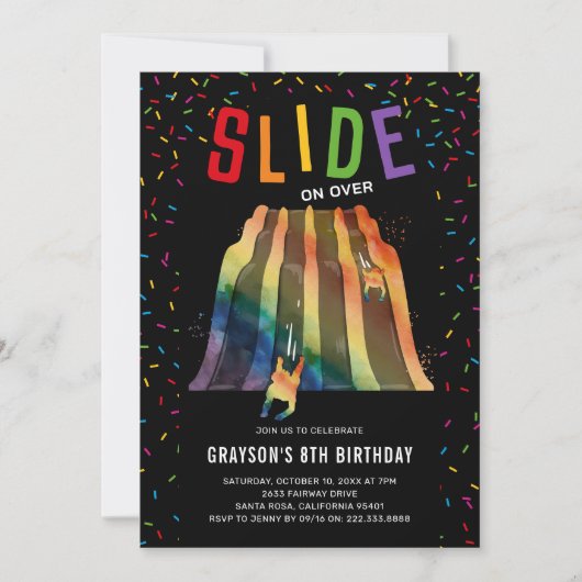 Indoor Slide Park Kids Verjaardagsfeest Kaart (Voorkant)