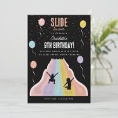 Indoor Slide Park Playground Girls Birthday Party Kaart (Staand voorkant)