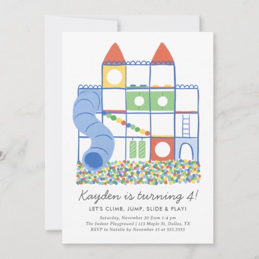 Indoor Speeltuin Kids Verjaardag Kaart (Voorkant)