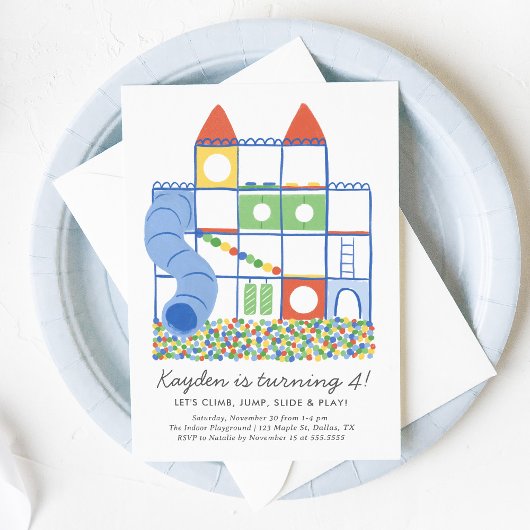 Indoor Speeltuin Kids Verjaardag Kaart