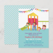 Indoor Speeltuin Kids Verjaardagsfeest Uitnodiging (Voorkant / Achterkant)