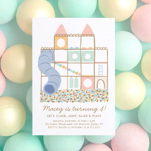 Indoor Speeltuin Meisje Verjaardag Kaart