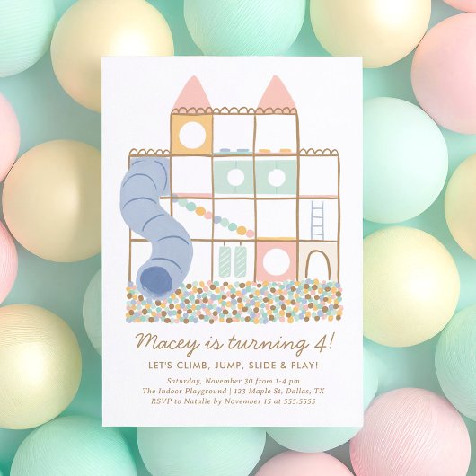 Indoor Speeltuin Meisje Verjaardag Kaart