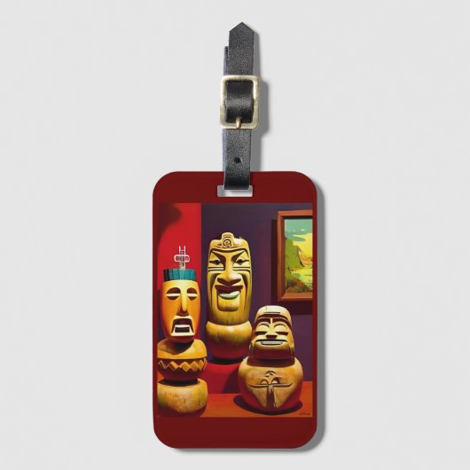 Indoor Tiki Life Ken Gage Art Bagagelabel (Voorkant (verticaal))