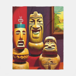 Indoor Tiki Life Ken Gage Art Fleece Deken