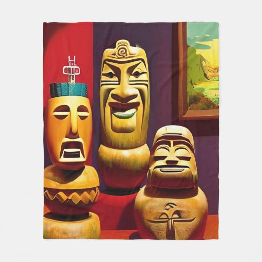 Indoor Tiki Life Ken Gage Art Fleece Deken (Voorkant)