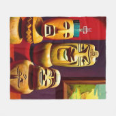 Indoor Tiki Life Ken Gage Art Fleece Deken (Voorkant (Horizontaal))