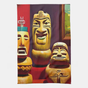 Indoor Tiki Life Ken Gage Art Theedoek