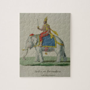 Indra, gegraveerd door Marlet et Cie (kleurenlitho Legpuzzel