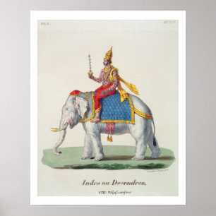 Indra of Devendra uit 'L'Inde francaise..', eng. Poster