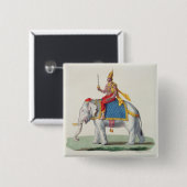 Indra of Devendra uit 'L'Inde francaise..', eng. Vierkante Button 5,1 Cm (Voorkant /achterkant)