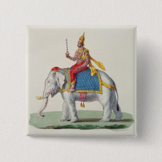 Indra of Devendra uit 'L'Inde francaise..', eng. Vierkante Button 5,1 Cm (Voorkant)