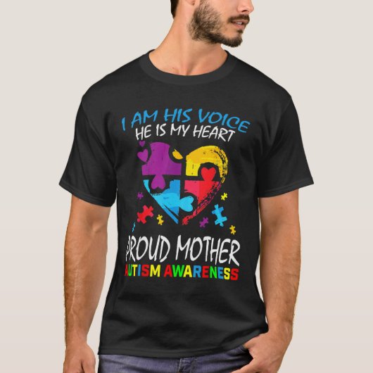 Indringende autisme moeder hart moeder puzzel stuk t-shirt (Voorkant)