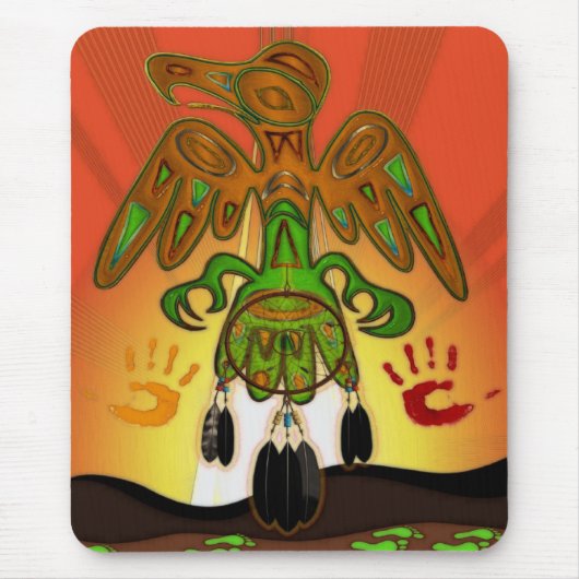 Indruk Native American Geïnspireerd Muismat (Voorkant)