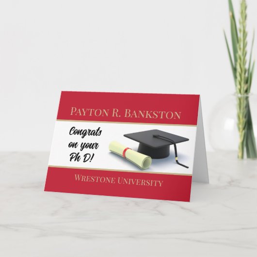 Indrukwekkend doctoraat! Afstuderen aangepaste kaa Kaart (Voorkant)