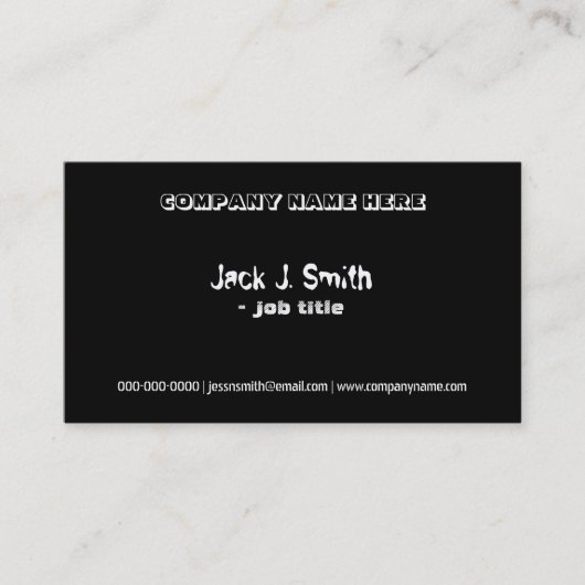 Indrukwekkend, eenvoudig, vaag zwart visitekaartje (Voorkant)
