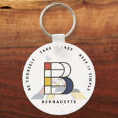 Indrukwekkend neoplasticisme Art Monogram. Brief B Sleutelhanger (Voorkant)