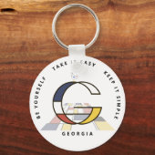 Indrukwekkend neoplasticisme Art Monogram. Brief G Sleutelhanger (Voorkant)