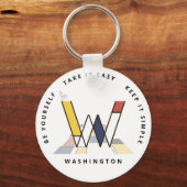 Indrukwekkend neoplasticisme Art Monogram. Brief W Sleutelhanger (Voorkant)