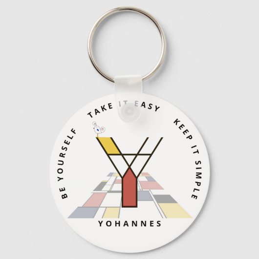 Indrukwekkend neoplasticisme Art Monogram. Brief Y Sleutelhanger (Voorkant)