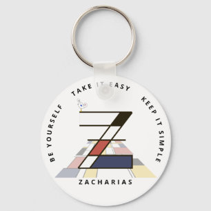 Indrukwekkend neoplasticisme Art Monogram. Letter Sleutelhanger