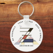 Indrukwekkend neoplasticisme Art Monogram. Letter  Sleutelhanger (Voorkant)