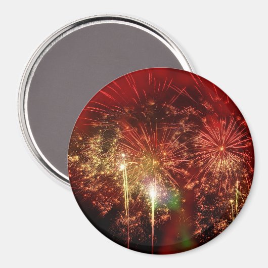 Indrukwekkend rood vuurwerk magneet (Voorkant / Achterkant)
