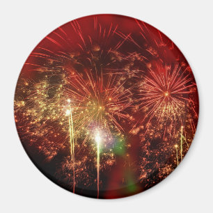 Indrukwekkend rood vuurwerk magneet