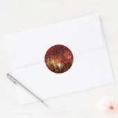 Indrukwekkend rood vuurwerk ronde sticker (Envelop)