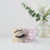 Indrukwekkend roos gouddiamantglittery make-up eye visitekaartje (Staand voorkant)