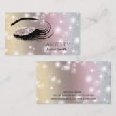 Indrukwekkend roos gouddiamantglittery make-up eye visitekaartje (Voorkant / Achterkant)