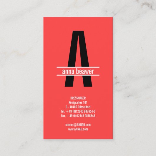 Indrukwekkend Vet Monogram Visitekaartje (Voorkant)