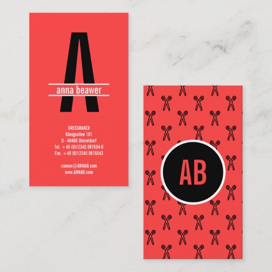 Indrukwekkend Vet Monogram Visitekaartje (Voorkant / Achterkant)