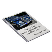 Indrukwekkende Blauwe Antiek Auto, Vaderdag Spiraa Notitieboek (Rechterzijde)