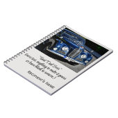 Indrukwekkende Blauwe Antiek Auto, Vaderdag Spiraa Notitieboek (Linkerzijde)