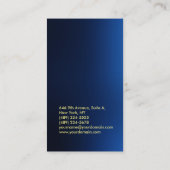 Indrukwekkende, blauwe, scherpe, professionele mod visitekaartje (Achterkant)