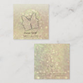 Indrukwekkende bokeh elegant meisje gezicht vlinde vierkante visitekaartje (Voorkant / Achterkant)