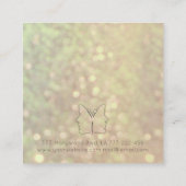 Indrukwekkende bokeh elegant meisje gezicht vlinde vierkante visitekaartje (Achterkant)