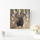Indrukwekkende Bull Moose Vierkante Klok (Huis)