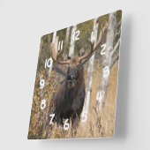 Indrukwekkende Bull Moose Vierkante Klok (Hoek)