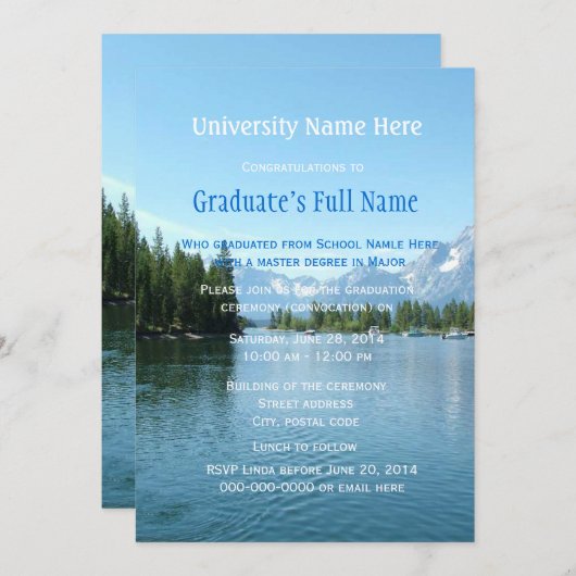 indrukwekkende ceremonie van het afstuderen van he kaart (Voorkant / Achterkant)