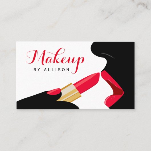 indrukwekkende Makeup Artist Hot Red Lips-stick Visitekaartje (Voorkant)