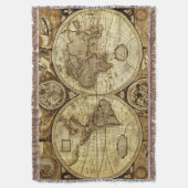 Indrukwekkende mooie  oude Wereldkaart Deken (Voorkant Verticaal)