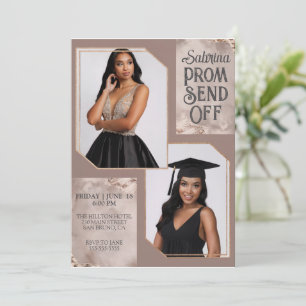 Indrukwekkende Prom Stuur Afstuderen Twee Foto'S Kaart