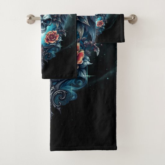 Indrukwekkende, realistische schedel, bad handdoek (Insitu)