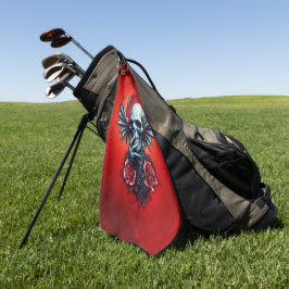 Indrukwekkende, realistische schedel met vleugels golfhanddoek