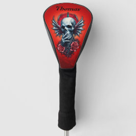 Indrukwekkende, realistische schedel met vleugels golfheadcover